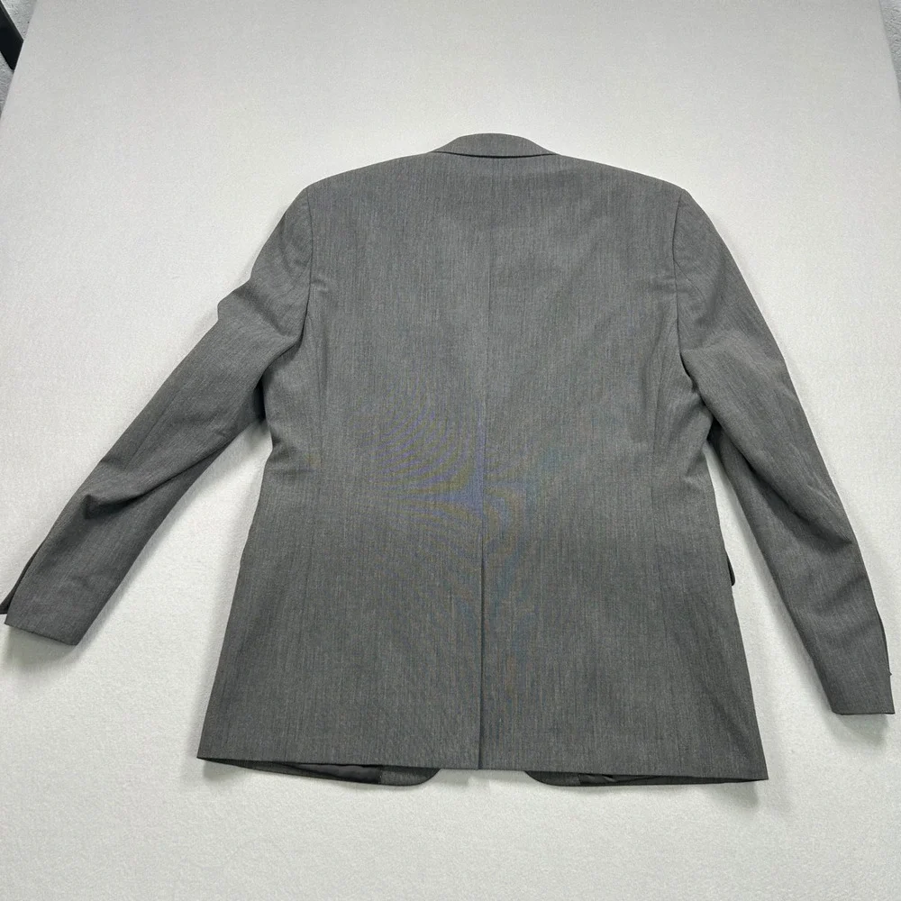 Chaps Mens Suit Jacket Blazer 40R Gray‎ Stretch Two Button Notch Lapel 40 R FLAW